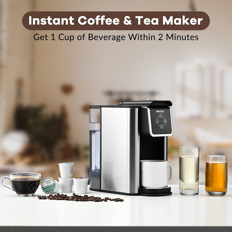Mecity Coffee Maker 3 in 1 Single Serve Coffee Machine, Compatible with K cup Capsules, Instant Coffee Pot, Tea maker, 6,8,10 Oz Cup, Removable 50 Oz Water Reservoir, 120V 1150W - Image 2